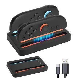 Charging Dock for Nintendos Switch 2,Switch 2 Joycons Dock for 2 Joycon,Joycons Charger Stand Station with LED Indication and USB Type-C Charger Cable Charging Dock for Nintendos Switch 2,Switch 2 Joycons Dock for 2 Joycon,Joycons Charger Stand Station with LED Indication and USB Type-C Charger Cable
