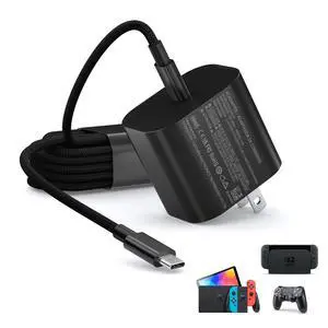 Switch 2 Charger - 60w Charger for Nintendo Switch 2/120V 3A PD3.0 Fast Charging Power Supply with 6.6FT USB C Cord Compatible with Switch/OLED/Lite/Steam Deck - Support 4K TV Mode Switch 2 Charger - 60w Charger for Nintendo Switch 2/120V 3A PD3.0 Fast Charging Power Supply with 6.6FT USB C Cord Compatible with Switch/OLED/Lite/Steam Deck - Support 4K TV Mode