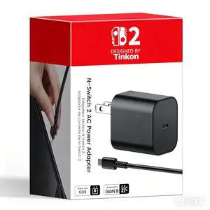 Switch 2 Charger, 20V 3A 60W AC Adapter with 5ft USB C Cable Switch 2 Charger, 20V 3A 60W AC Adapter with 5ft USB C Cable