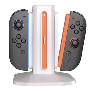 Switch 2 Joy Con Charging Station, LED Indicator, 4 Joycon Controller Charger Dock, USB Powered for Nintendo Switch2 JoyCon L/R, White Switch 2 Joy Con Charging Station, LED Indicator, 4 Joycon Controller Charger Dock, USB Powered for Nintendo Switch2 JoyCon L/R, White