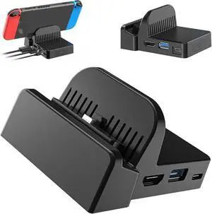 Portable Dock Station for Nintend0 Switch/Switch OLED, Switch TV Dock with 4K HDMI Video Output, Multiple USB Ports, Compact and Portable Design, Cooling System Portable Dock Station for Nintend0 Switch/Switch OLED, Switch TV Dock with 4K HDMI Video Output, Multiple USB Ports, Compact and Portable Design, Cooling System
