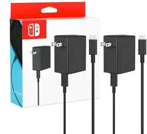 2-Pack Charger for Nintendo Switch, 45W AC Adapter Fast Charging with 2-Pack 10ft Detachable USB C Cable, Compatible with Switch/OLED/Lite, Steam Deck, Support TV Mode, Original Quality 2-Pack Charger for Nintendo Switch, 45W AC Adapter Fast Charging with 2-Pack 10ft Detachable USB C Cable, Compatible with Switch/OLED/Lite, Steam Deck, Support TV Mode, Original Quality