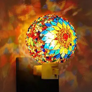Turkish Lamp Stained Glass Night Lights Plug into Wall Moroccan Style Turkish Lamp Stained Glass Night Lights Plug into Wall Moroccan Style