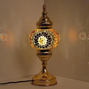 Turkish Mosaic Table Lamp, Amber Glass Bedside Lamp with Gold Metal Base, E12 LED Bulb Included, Warm Ambient Decorative Lamp for Bedroom, Living Room, Nightstand, Home Decor Gift (Brown) Turkish Mosaic Table Lamp, Amber Glass Bedside Lamp with Gold Metal Base, E12 LED Bulb Included, Warm Ambient Decorative Lamp for Bedroom, Living Room, Nightstand, Home Decor Gift (Brown)