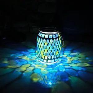 Solar Mosaic Glass Solar Hanging Lantern, Waterproof Outdoor Garden Light Solar Mosaic Glass Solar Hanging Lantern, Waterproof Outdoor Garden Light