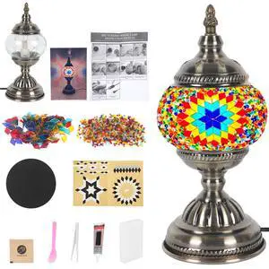 DIY Turkish Mosaic Lamp Kit, Stained Glass Table Lamp Making Kit - Fun, Easy, No Experience Required, Complete Mosaic Art & Craft Project Kit for Adults & Teens, Make Your Own Table Lamp (Multicolor) DIY Turkish Mosaic Lamp Kit, Stained Glass Table Lamp Making Kit - Fun, Easy, No Experience Required, Complete Mosaic Art & Craft Project Kit for Adults & Teens, Make Your Own Table Lamp (Multicolor)
