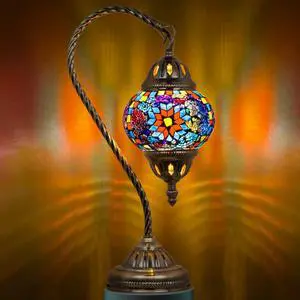 Turkish Mosaic Lamp Stained Glass Table Lamp with Tiffany Style Turkish Mosaic Lamp Stained Glass Table Lamp with Tiffany Style