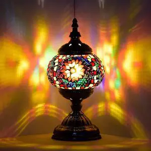 Turkish Mosaic Lamp Stained Glass Table Lamp with Tiffany Style Turkish Mosaic Lamp Stained Glass Table Lamp with Tiffany Style