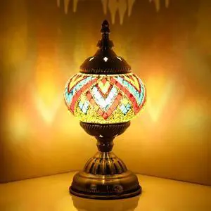 Portable Rechargeable Turkish Bronze Base Table Lamp, 6000mAh Portable Rechargeable Turkish Bronze Base Table Lamp, 6000mAh