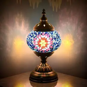 Portable Rechargeable Turkish Bronze Base Table Lamp, 6000mAh Portable Rechargeable Turkish Bronze Base Table Lamp, 6000mAh