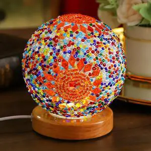 Vintage Turkish Night Lights Mosaic Glass Lamps with Wooden Base 5V Bohemian Bedside Lamp Ramadan/Eid Decorations Yoga & Meditation Lamp Holiday Gathering Decor (Boho-Orange, Boho) Vintage Turkish Night Lights Mosaic Glass Lamps with Wooden Base 5V Bohemian Bedside Lamp Ramadan/Eid Decorations Yoga & Meditation Lamp Holiday Gathering Decor (Boho-Orange, Boho)