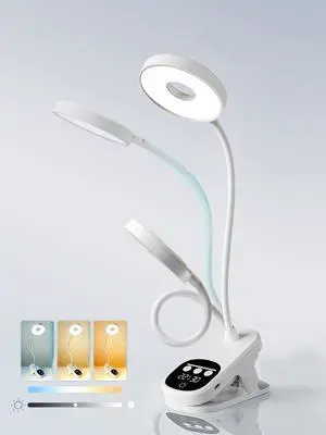 Clip On Desk Lamp Wireless 6000mAh Rechargeable LED Reading Light 3 Colors Clip On Desk Lamp Wireless 6000mAh Rechargeable LED Reading Light 3 Colors