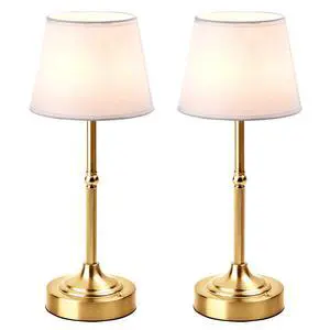 2 Pack Cordless Table Lamp, Battery Operated Lamp with 3 Color Temps and Stepless Dimming, 5200mAh Portable Rechargeable Table Lamp for Restaurant/Bedroom/Bars/Outdoor (Brushed Gold) 2 Pack Cordless Table Lamp, Battery Operated Lamp with 3 Color Temps and Stepless Dimming, 5200mAh Portable Rechargeable Table Lamp for Restaurant/Bedroom/Bars/Outdoor (Brushed Gold)