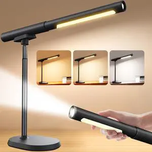 Cordless Desk Lamp, Magnetic LED Work Light, Rechargeable Battery Powered Lamp, Dimmable Brightness & 3 Color Modes, Wireless Table Lighting for Reading, Bed, Flashlight with Signal Light for Camping Cordless Desk Lamp, Magnetic LED Work Light, Rechargeable Battery Powered Lamp, Dimmable Brightness & 3 Color Modes, Wireless Table Lighting for Reading, Bed, Flashlight with Signal Light for Camping