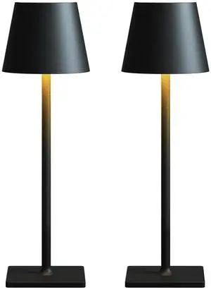 Rechargeable Table Lamp 2 Pack Cordless Battery Operated, Black Rechargeable Table Lamp 2 Pack Cordless Battery Operated, Black