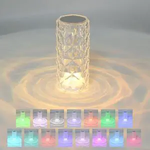 6.3-Inch Rechargeable Crystal Table Lamp, Remote and Touch 6.3-Inch Rechargeable Crystal Table Lamp, Remote and Touch