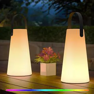 2 Pack Outdoor Lanterns, Rechargeable Cordless Outdoor Table Lamp with IP44 Water-Resistant, Battery Operated Portable Hanging Outdoor Lamp RGB Colors for Patio Balcony Garden Camping Dining(TPU) 2 Pack Outdoor Lanterns, Rechargeable Cordless Outdoor Table Lamp with IP44 Water-Resistant, Battery Operated Portable Hanging Outdoor Lamp RGB Colors for Patio Balcony Garden Camping Dining(TPU)