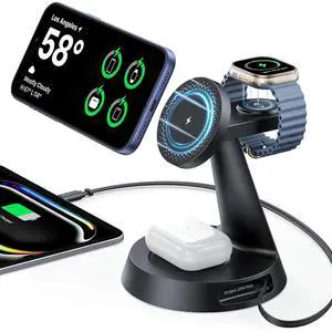 4 in 1 Magnetic Wireless Charger with 20W Fast Retractable Cable 4 in 1 Magnetic Wireless Charger with 20W Fast Retractable Cable