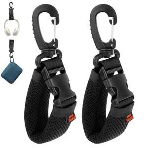 2 Pcs Portable Rotating Headphone Hooks Holder with Carabiner, Over-Ear Headset Hanger Storage Hook for Wall/Backpacks/Belt Loops/Bicycles - Black 2 Pcs Portable Rotating Headphone Hooks Holder with Carabiner, Over-Ear Headset Hanger Storage Hook for Wall/Backpacks/Belt Loops/Bicycles - Black