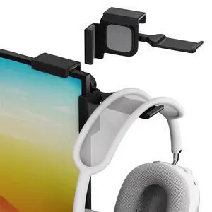 1PACK Clamp-On Monitor Headphone Stand Adjustable Headset Holder with 360° Rotating Hook, Silicone Protection, Space-Saving Desk Organizer for Office, Gaming & Study YA-C (Black) 1PACK Clamp-On Monitor Headphone Stand Adjustable Headset Holder with 360° Rotating Hook, Silicone Protection, Space-Saving Desk Organizer for Office, Gaming & Study YA-C (Black)