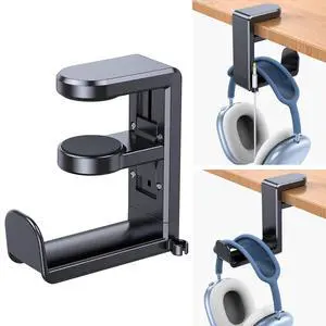 Gaming Headphone Stand for Desk360°RotatingPC Headset Holder for Desk Hook Mount, Headset Stand Holder Clip Under Desk Headphone Hanger for Airpods Max, HyperX, Sennheiser All Headphone Size Gaming Headphone Stand for Desk360°RotatingPC Headset Holder for Desk Hook Mount, Headset Stand Holder Clip Under Desk Headphone Hanger for Airpods Max, HyperX, Sennheiser All Headphone Size