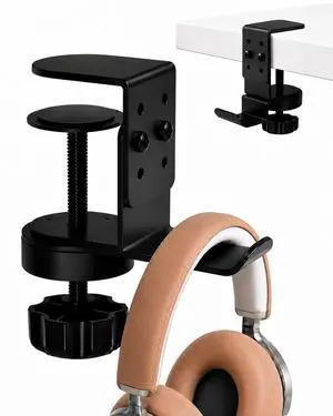 Under Desk Headphone Holder Clamp, Rotating Desk Hook, Space Saving Mount Under Desk Headphone Holder Clamp, Rotating Desk Hook, Space Saving Mount