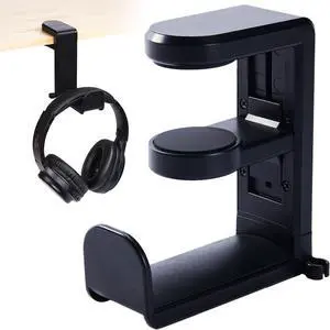 Headphone Stand for Desk - Clamp-On Headset Holder with 360° Rotating Hook Headphone Stand for Desk - Clamp-On Headset Holder with 360° Rotating Hook