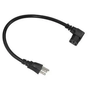 1FT Right Angle Computer Power Cord - NEMA 5-15 Plug to IEC C13 Power Cord,Universal PC Power Supply Cord, 16AWG, Black C13 3 Prong Angled AC Cord for PC Monitor/TV 1FT Right Angle Computer Power Cord - NEMA 5-15 Plug to IEC C13 Power Cord,Universal PC Power Supply Cord, 16AWG, Black C13 3 Prong Angled AC Cord for PC Monitor/TV