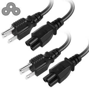 3 Prong AC Laptop Power Cord 2 Feet (2 Pack), NEMA 5-15P to C5 (Mickey Mouse) 10A 125V 18AWG, IEC-60320 IEC320 C5 to NEMA 5-15P, Laptop Power Brick Cord- ETL Listed 3 Prong AC Laptop Power Cord 2 Feet (2 Pack), NEMA 5-15P to C5 (Mickey Mouse) 10A 125V 18AWG, IEC-60320 IEC320 C5 to NEMA 5-15P, Laptop Power Brick Cord- ETL Listed