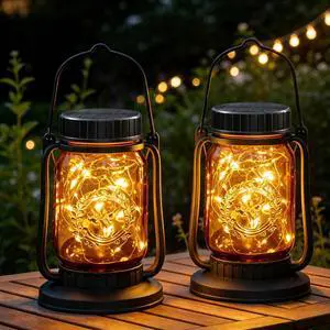 2 Pack Solar Mason Jar Lantern Outdoor Waterproof, Hanging Solar Lantern Lights for Outside, Fairy Glass Decorative Lantern for Yard Patio Garden Porch Table Wedding 2 Pack Solar Mason Jar Lantern Outdoor Waterproof, Hanging Solar Lantern Lights for Outside, Fairy Glass Decorative Lantern for Yard Patio Garden Porch Table Wedding