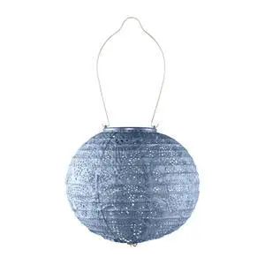 Soji Stella Globe 8" LED Outdoor Solar Lantern, Handmade with Weather-Resistant UV Treated Fabric, Stainless Steel Hardware, Auto Sensor on/Off, for Patio, Deck, Garden (Metallic Blue) Soji Stella Globe 8" LED Outdoor Solar Lantern, Handmade with Weather-Resistant UV Treated Fabric, Stainless Steel Hardware, Auto Sensor on/Off, for Patio, Deck, Garden (Metallic Blue)