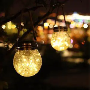 2 Packs Cracked Glass Solar Lantern, Waterproof Outdoor Hanging Solar Lights with 30 LED, Cracked Glass Hanging Globes for Yard Patio Fence Tree, Warm White 2 Packs Cracked Glass Solar Lantern, Waterproof Outdoor Hanging Solar Lights with 30 LED, Cracked Glass Hanging Globes for Yard Patio Fence Tree, Warm White