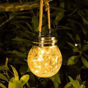 Hanging Solar Lantern Lights, Outdoor Waterproof Cracked Glass Round Ball Lamp, Garden Globe Warm White LED Light for Landscape Walkway Backyard Patio Lawn Pathway Decoration(4.7inch) Hanging Solar Lantern Lights, Outdoor Waterproof Cracked Glass Round Ball Lamp, Garden Globe Warm White LED Light for Landscape Walkway Backyard Patio Lawn Pathway Decoration(4.7inch)