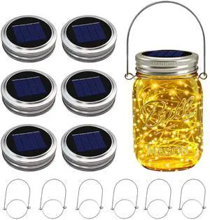 6 Pack Solar Mason Jar Lights for Outside, 30 LED Solar Mason Jar Lids Fairy Lights with 6 Hangers(No Jars) Outdoor Waterproof for DIY Patio Garden Yard Lawn Party Wedding Decoration Warm White 6 Pack Solar Mason Jar Lights for Outside, 30 LED Solar Mason Jar Lids Fairy Lights with 6 Hangers(No Jars) Outdoor Waterproof for DIY Patio Garden Yard Lawn Party Wedding Decoration Warm White