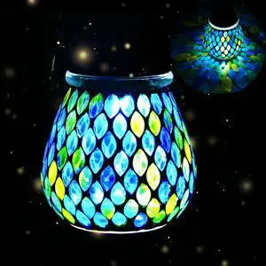 Mosaic Blue Solar Lanterns, Outdoor Glass Hanging Lights, Waterproof, Solar Table Lamps, Christmas Gifts for Women Mom Grandma, Night Lights, Decoration for Garden, Patio, Yard, Party, Outdoor Decor Mosaic Blue Solar Lanterns, Outdoor Glass Hanging Lights, Waterproof, Solar Table Lamps, Christmas Gifts for Women Mom Grandma, Night Lights, Decoration for Garden, Patio, Yard, Party, Outdoor Decor