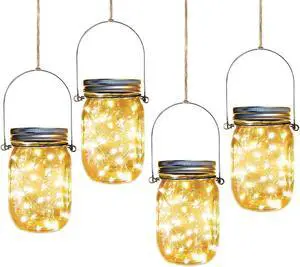 Solar Mason Jar Lights,4 Pack 30 Led Starry Fairy String Hanging Jar Lights,Solar Lanterns for Outdoor Patio Party Garden Wedding Halloween Christmas Projector Decor Light(Mason Jars/Handles Included) Solar Mason Jar Lights,4 Pack 30 Led Starry Fairy String Hanging Jar Lights,Solar Lanterns for Outdoor Patio Party Garden Wedding Halloween Christmas Projector Decor Light(Mason Jars/Handles Included)