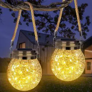 Solar Lanterns Outdoor Waterproof, 2 Pack Hanging Solar Lights for Outside Solar Lanterns Outdoor Waterproof, 2 Pack Hanging Solar Lights for Outside