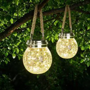 Solar Lantern Gifts for Women, 2 Pack Hanging Garden Decor Lights Outdoor Waterproof with 30 LED for Halloween Christmas Easter Gift, L Size Solar Lantern Gifts for Women, 2 Pack Hanging Garden Decor Lights Outdoor Waterproof with 30 LED for Halloween Christmas Easter Gift, L Size