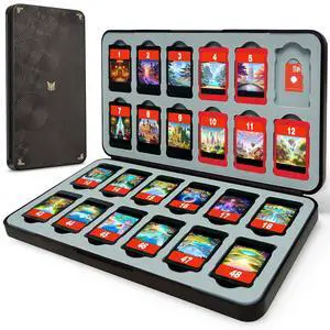 Switch 2 Game Case Holder for Nintendo Switch2 & Micro SD Cards Holder, Switch Game Card Holder, Portable Cartridge Case with 24 Card Storage for Travel - Brown Black Switch 2 Game Case Holder for Nintendo Switch2 & Micro SD Cards Holder, Switch Game Card Holder, Portable Cartridge Case with 24 Card Storage for Travel - Brown Black