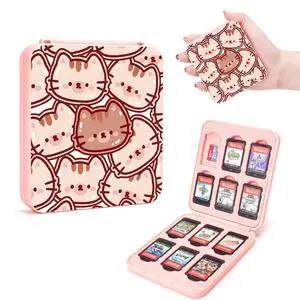 Game Card Case holder for Switch Lite/Switch/Switch OLED, Switch Game Cartridge Memory Card Portable Storage Box with 12 Game Card Slots and 12 Micro SD Card Slots-Brown Cat Game Card Case holder for Switch Lite/Switch/Switch OLED, Switch Game Cartridge Memory Card Portable Storage Box with 12 Game Card Slots and 12 Micro SD Card Slots-Brown Cat