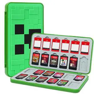 Portable Game Card Case for Nintendo Switch 2/Switch/OLED/Lite/SD Cards, 24 Slots Switch Game Holder Pretty Cute Durable Cartridge Cases Hard Shell with Magenic Closure, Green Portable Game Card Case for Nintendo Switch 2/Switch/OLED/Lite/SD Cards, 24 Slots Switch Game Holder Pretty Cute Durable Cartridge Cases Hard Shell with Magenic Closure, Green