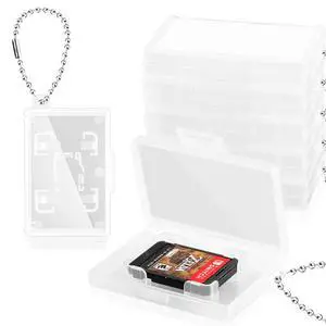 10-Pack Mini Game Card Holders Compatible with Nintendo Switch Portable Storage Cases for Game Cartridges & Micro SD/TF Cards with Keychain 10-Pack Mini Game Card Holders Compatible with Nintendo Switch Portable Storage Cases for Game Cartridges & Micro SD/TF Cards with Keychain