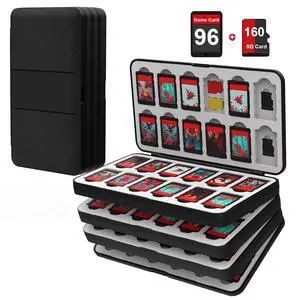 Switch Game Case Holder for Nintendo Switch 2/OLED/Lite with 96 Cartridge Slots and 160 Micro SD Card Storage, Portable Game Protective Organizer Traveler Gift Accessories Switch Game Case Holder for Nintendo Switch 2/OLED/Lite with 96 Cartridge Slots and 160 Micro SD Card Storage, Portable Game Protective Organizer Traveler Gift Accessories