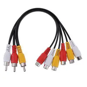 3RCA AV Audio Video Splitter Cable 1 in 2 Out 3 Male 6 Female 25cm DVD Player Game Console External TV Projector Monitor Adapter Converter 3RCA AV Audio Video Splitter Cable 1 in 2 Out 3 Male 6 Female 25cm DVD Player Game Console External TV Projector Monitor Adapter Converter