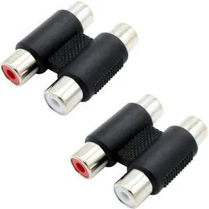 2 Pack RCA Female to Female Coupler,Dual Coupler, Barrel Connectors, Stereo Audio Video Cable Adapter Coupler Panel Mount2 Female 2 Pack RCA Female to Female Coupler,Dual Coupler, Barrel Connectors, Stereo Audio Video Cable Adapter Coupler Panel Mount2 Female
