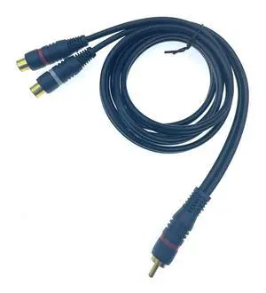RCA Male to 2-RCA Female Y Splitter Cable Audio Cable 3FT RCA Male to 2-RCA Female Y Splitter Cable Audio Cable 3FT
