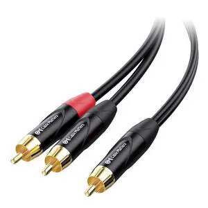 RCA Splitter Cable 1 Male to 2 Male, 6ft RCA Splitter Cable 1 Male to 2 Male, 6ft