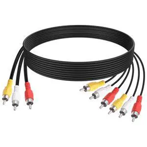RCA AV Splitter Cable Audio Video Composite Adapter Cord RCA AV Splitter Cable Audio Video Composite Adapter Cord