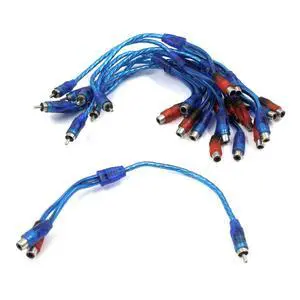 1 Male to 2 Female RCA Y Splitter Cable Car Audio Adapter Wire 1 Male to 2 Female RCA Y Splitter Cable Car Audio Adapter Wire