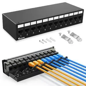 12Port Patch Panel CAT6 Keystone Patch Panel Shielded Network Patch Patch with Smart Cable Management for Home/Office Network (1U 12Port, CAT6) 12Port Patch Panel CAT6 Keystone Patch Panel Shielded Network Patch Patch with Smart Cable Management for Home/Office Network (1U 12Port, CAT6)